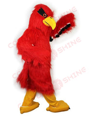 Red Falcon Eagle Hawk Bird Mascot Costume – Playful Animal Fursuit Design for Halloween Sports Events