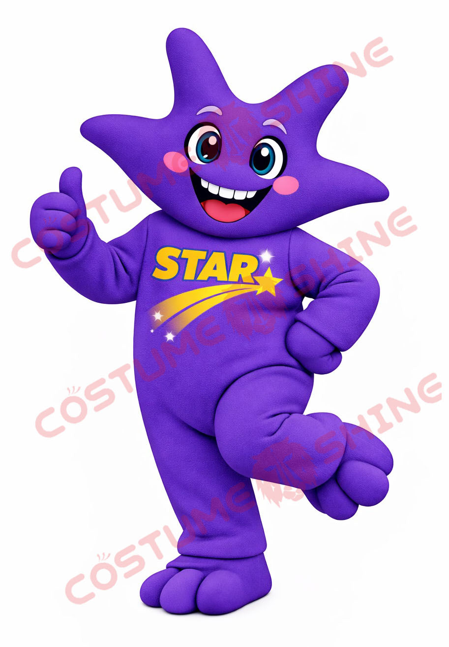 Purple Starfish Mascot Costume for Adults – Full Body Custom Star Suit