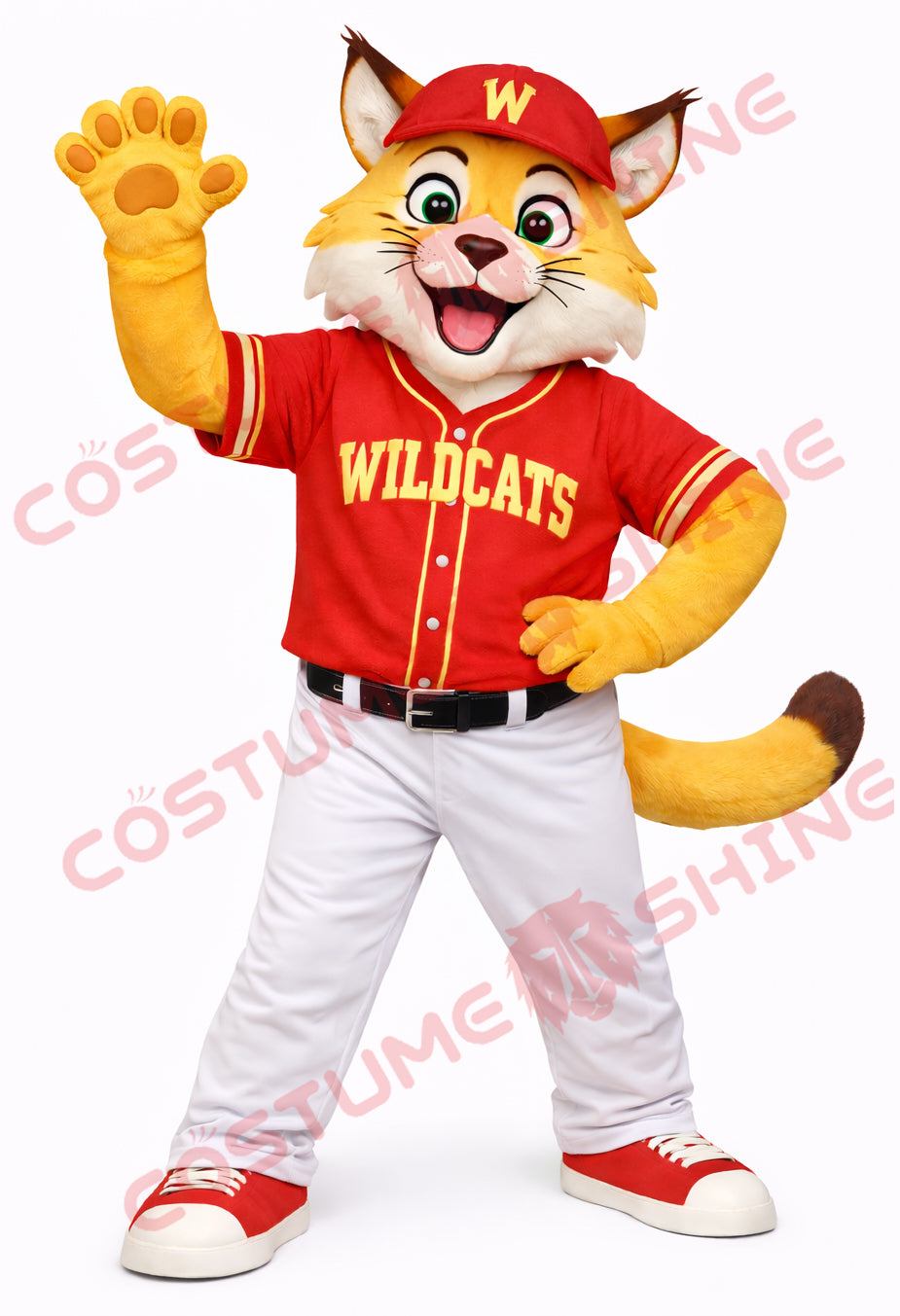 Adult Wildcat Mascot Costume Baseball Uniform Style