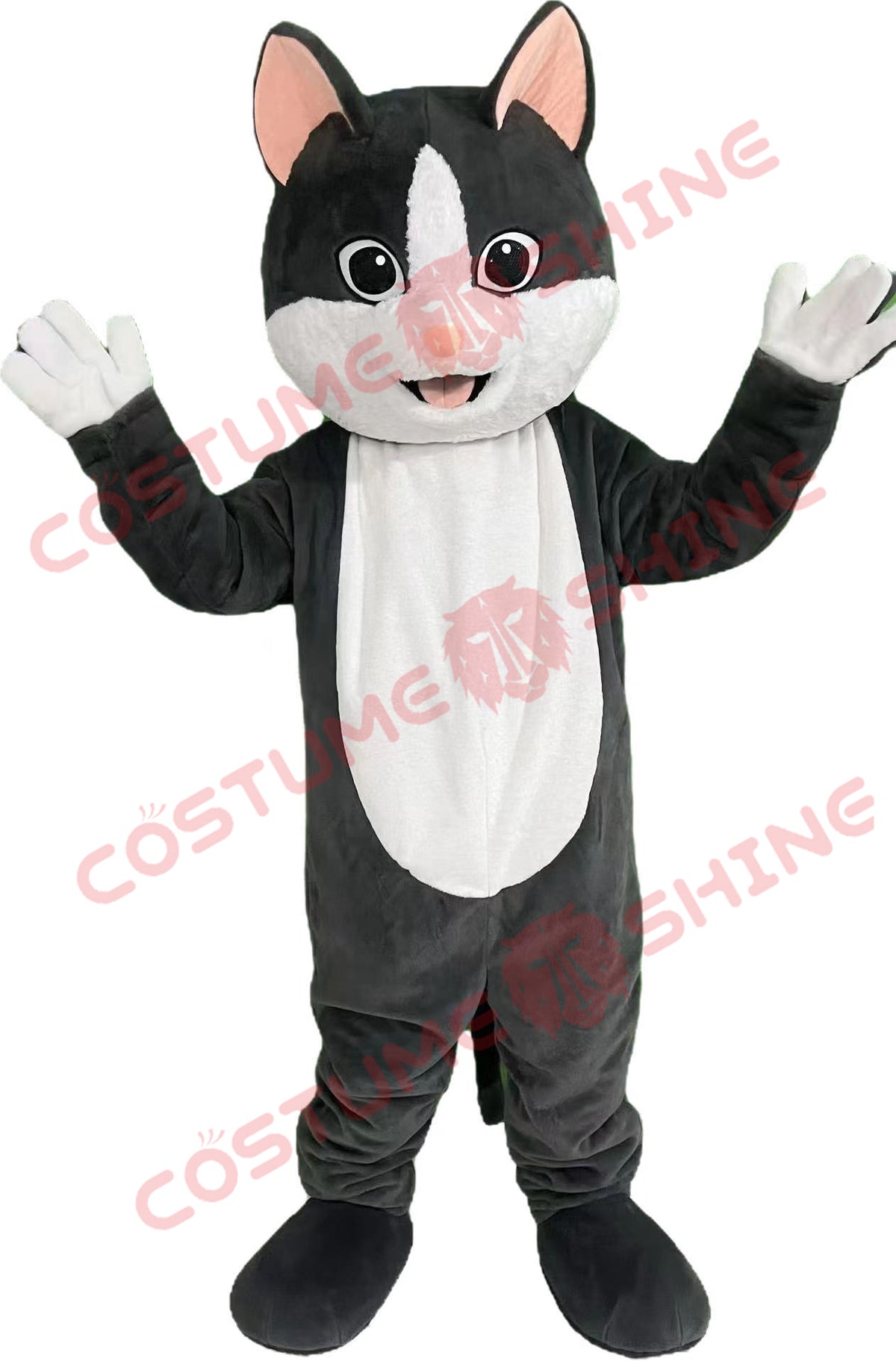 Black and White Cat Mascot Costume | Cute Feline Character Suit for Events