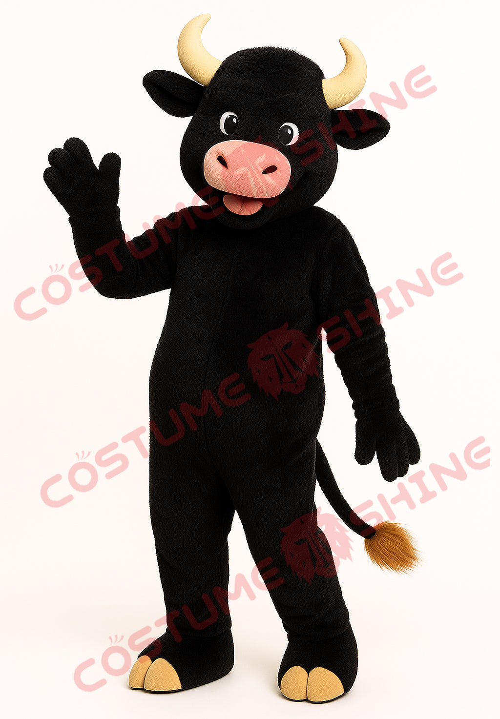 Cute Black Bull Mascot Costume – Friendly Animal Suit for School & Events