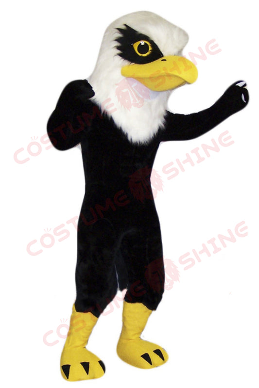 Black Eagle Mascot Costume with White Head & Yellow Beak – Sports & Event Outfit