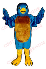 Blue and Brown Bird Mascot Costume with Yellow Beak and Feet – School, Sports & Event Outfit