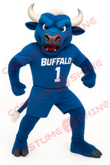 Blue Buffalo Bull Mascot Costume – Sports Team Animal Suit