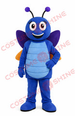 Blue Butterfly Mascot Costume for Adults Plush Full Body Suit