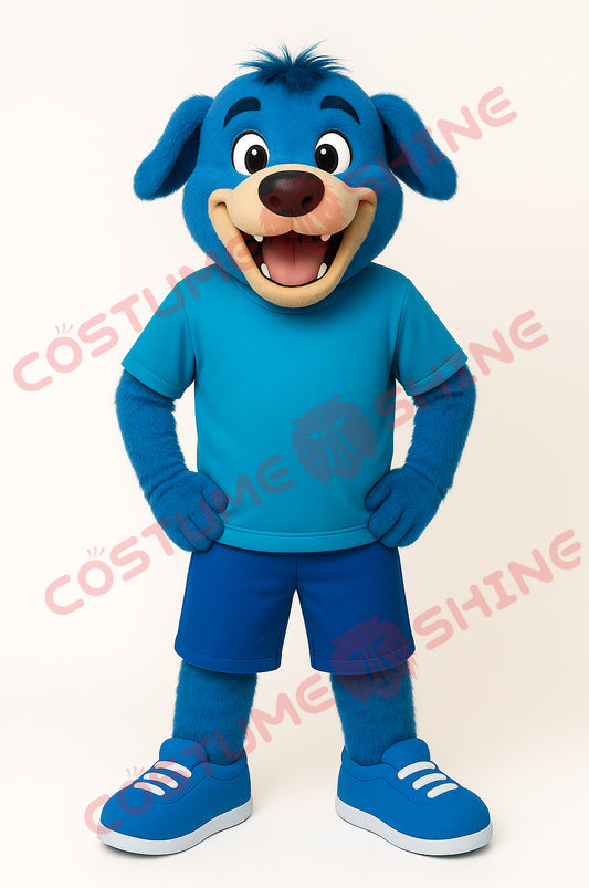 Disfraz de mascota de halcón azul con camisa blanca, tamaño adulto, para hombre y mujer, con ventilador incorporado en la cabeza 