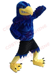 Blue Eagle Falcon Mascot Costume for Adults – Fierce Falcon Bird Suit with Yellow Beak & Feet