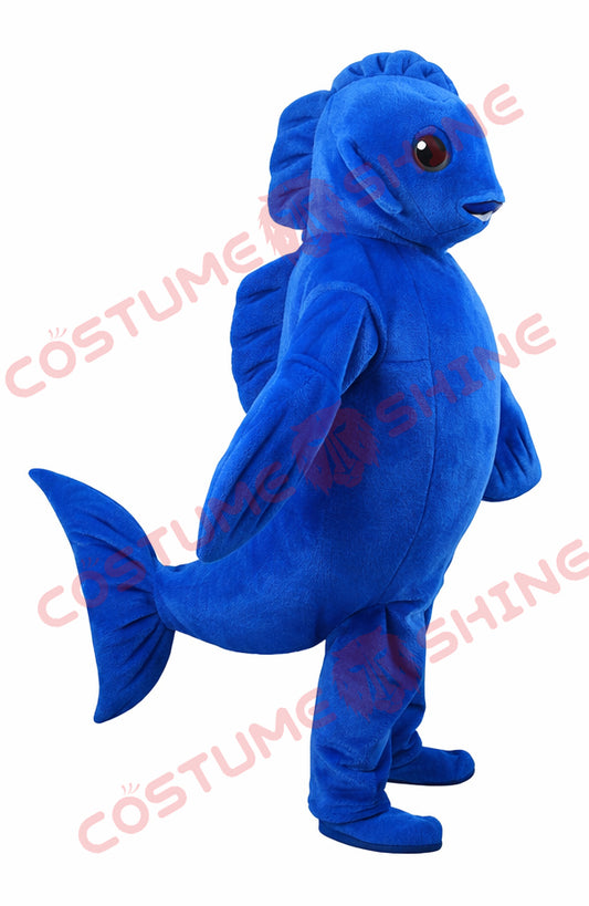 Disfraz de mascota de halcón azul con camisa blanca, tamaño adulto, para hombre y mujer, con ventilador incorporado en la cabeza 