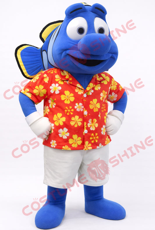 Disfraz de mascota de halcón azul con camisa blanca, tamaño adulto, para hombre y mujer, con ventilador incorporado en la cabeza 