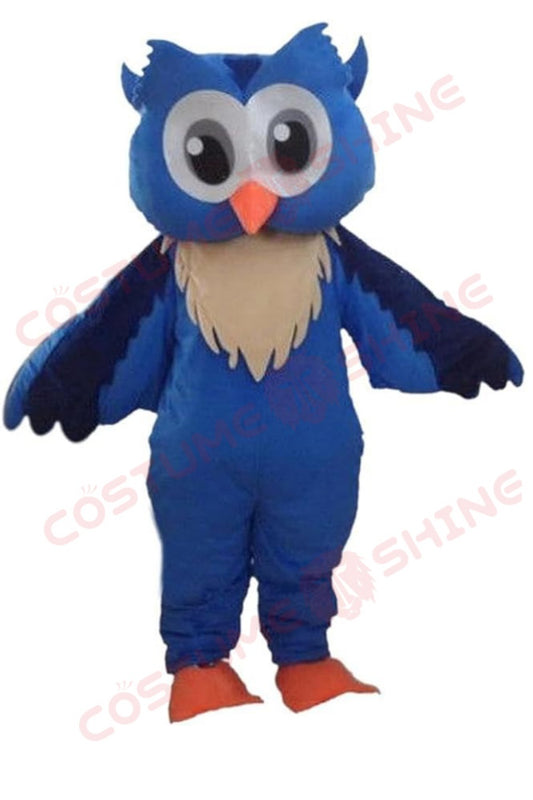 Blue Hawk Falcon i hvid skjorte maskot kostume voksen størrelse til mænd og kvinder med indbygget blæser inde i hovedet 