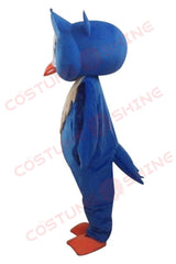 Disfraz de mascota de halcón azul con camisa blanca, tamaño adulto, para hombre y mujer, con ventilador incorporado en la cabeza 