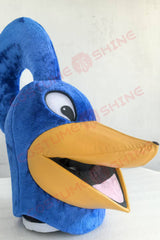 Blue Roadrunner Mascot Costume with Orange Legs and Grey Belly – Sports & School Spirit Wear
