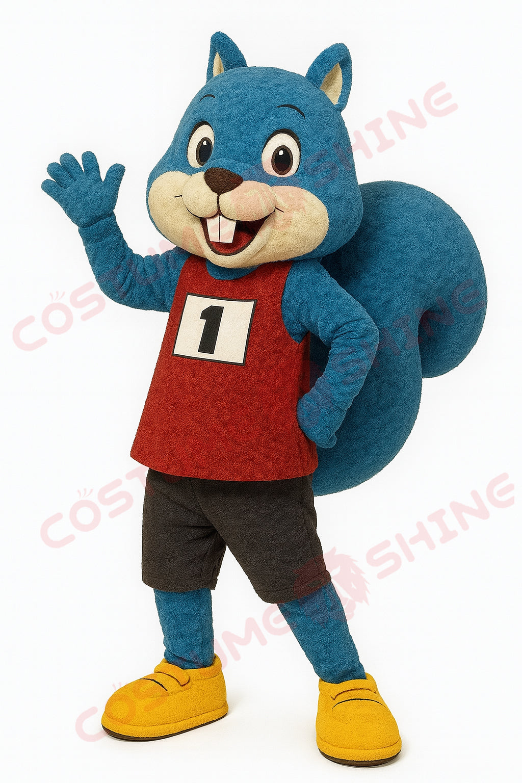 Disfraz de mascota de halcón azul con camisa blanca, tamaño adulto, para hombre y mujer, con ventilador incorporado en la cabeza 