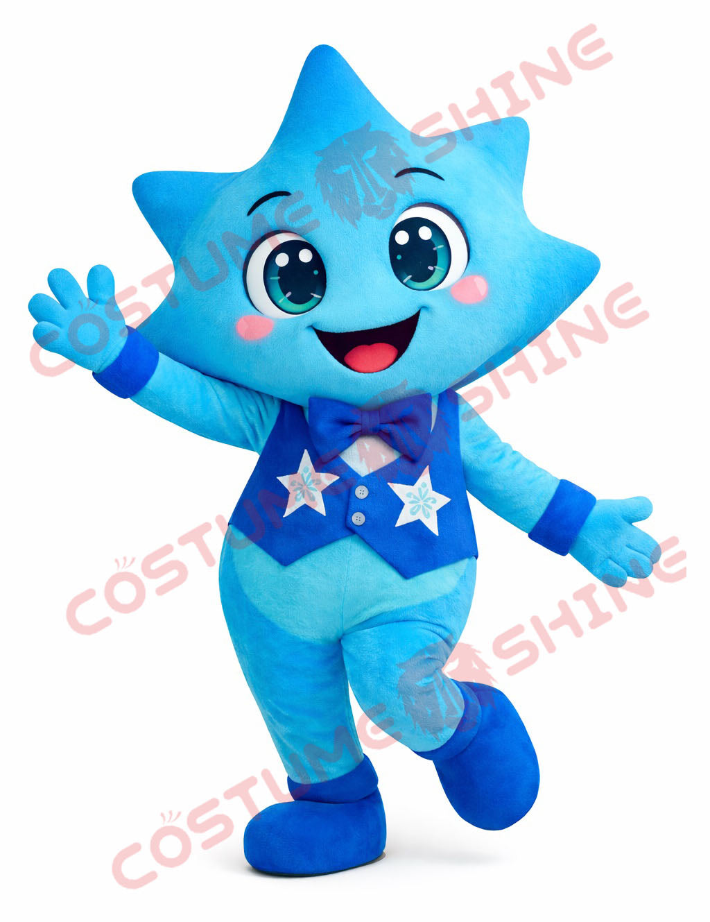 Blue Starfish Mascot Costume for Adults – Full Body Vest Bowtie Style