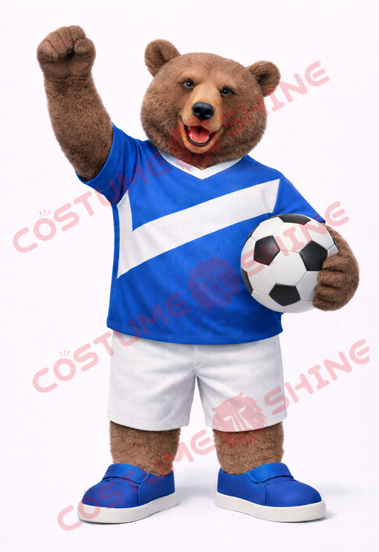 Adult Brown Bear Mascot Costume Soccer Uniform