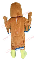 Brown Bird Mascot Costume for Adults – Plush Animal Suit with Yellow Beak & Feet