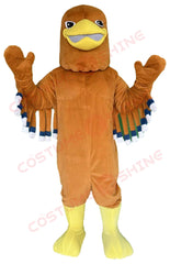 Brown Bird Mascot Costume for Adults – Plush Animal Suit with Yellow Beak & Feet