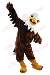 Brown Eagle Mascot Costume with White Head and Yellow Beak – School, Sports & Events