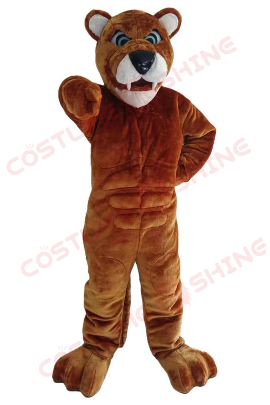 Brown Panther Mascot Costume for Adults – Fierce Plush Big Cat Suit for School, Sports, and Promotional Events