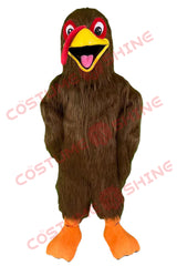 Disfraz de mascota de pavo marrón de tamaño adulto para hombres y mujeres con ventilador incorporado en el interior de la cabeza