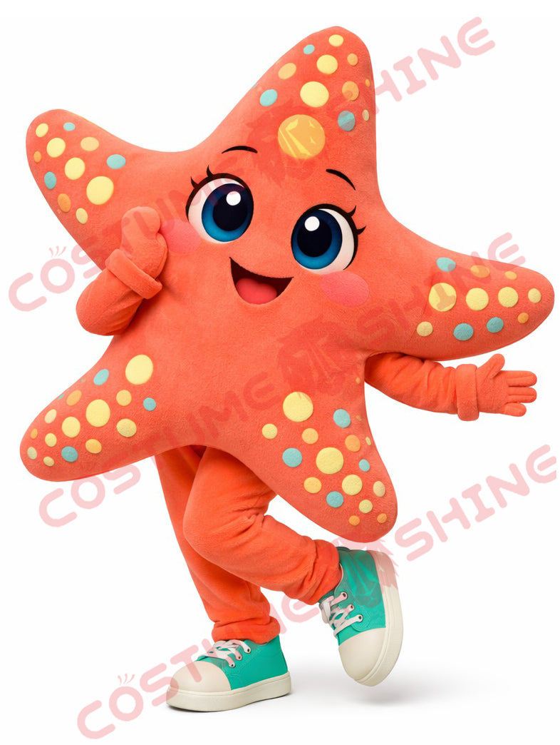 Coral Starfish Mascot Costume for Adults – Full Body Plush Cute Outfit