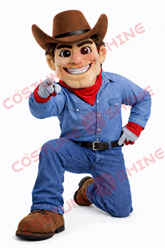 Guapo disfraz de mascota patriota con sombrero azul para fiesta de Halloween y Navidad, tamaño adulto para hombres y mujeres