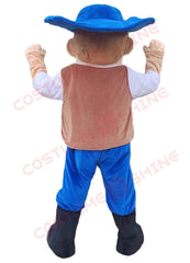 Disfraz de mascota de halcón azul con camisa blanca, tamaño adulto, para hombre y mujer, con ventilador incorporado en la cabeza 