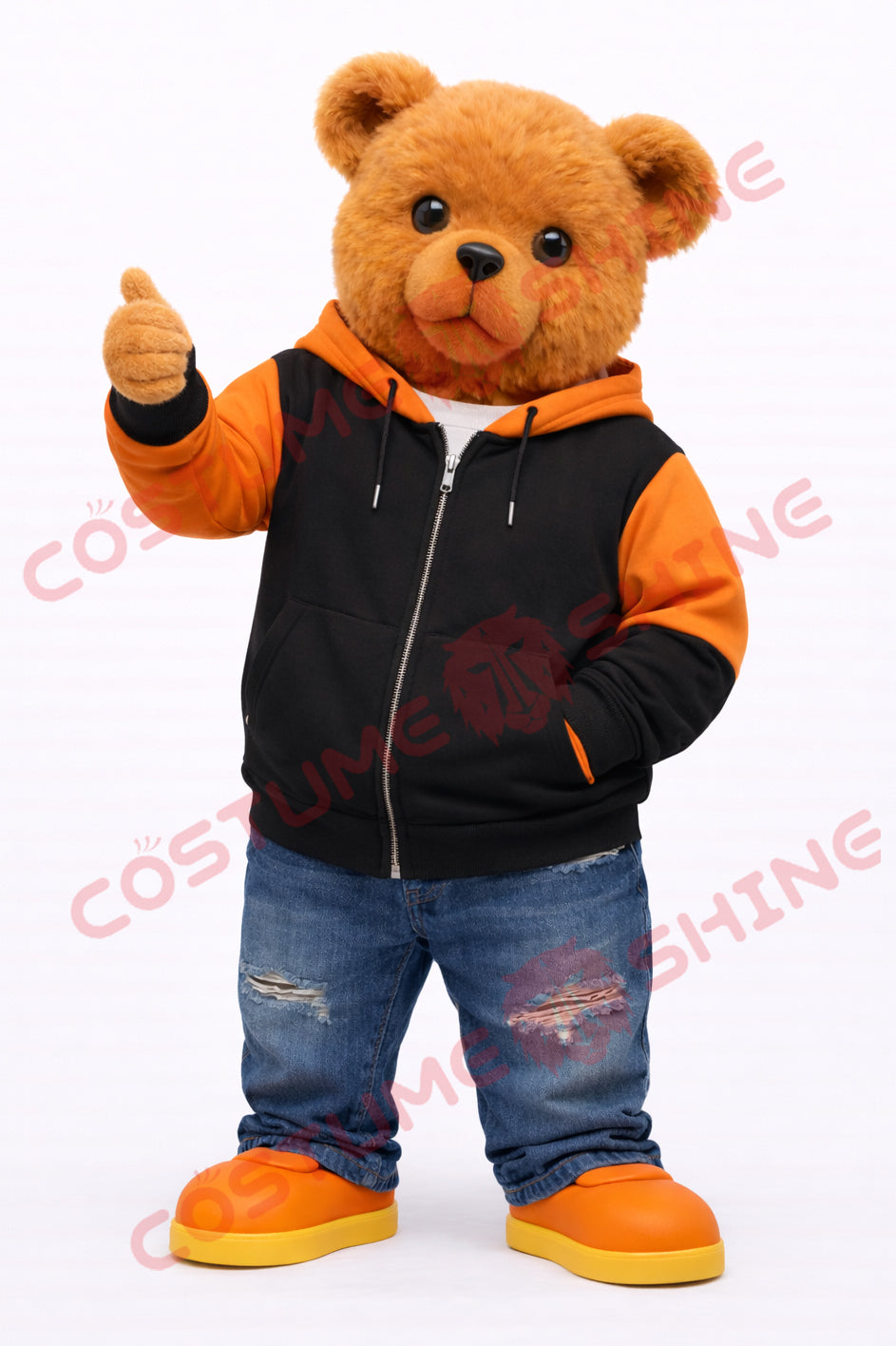 Blue Hawk Falcon i hvid skjorte maskot kostume voksen størrelse til mænd og kvinder med indbygget blæser inde i hovedet 