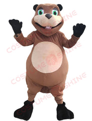 Friendly Beaver Mascot Costume with Big Teeth – Cartoon Animal Character for School & Events