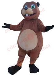 Friendly Beaver Mascot Costume with Big Teeth – Cartoon Animal Character for School & Events