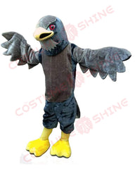 Deluxe Gray Hawk Falcon Mascot Costume with Yellow Beak and Feet