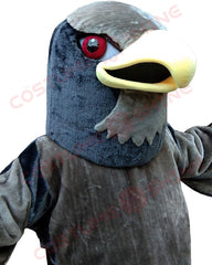 Deluxe Gray Hawk Falcon Mascot Costume with Yellow Beak and Feet