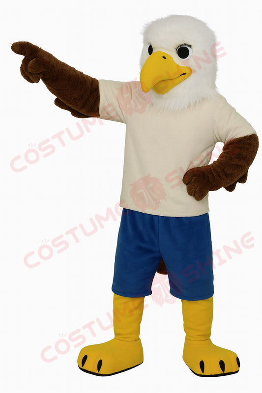 Disfraz de mascota de halcón azul con camisa blanca, tamaño adulto, para hombre y mujer, con ventilador incorporado en la cabeza 