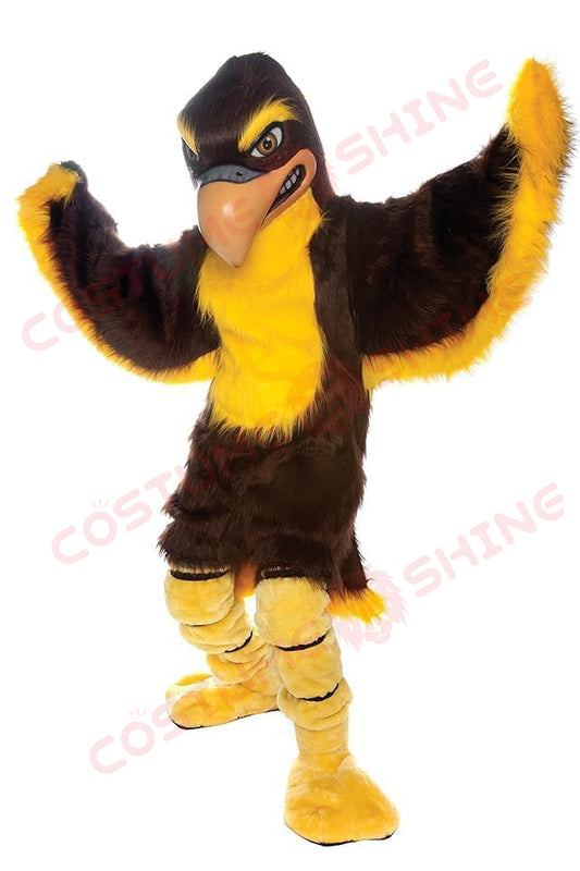 Blue Hawk Falcon i hvid skjorte maskot kostume voksen størrelse til mænd og kvinder med indbygget blæser inde i hovedet 