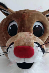 Friendly Brown Lion Mascot Costume for Adults – Plush Full-Body Suit with Big Smile & Tail