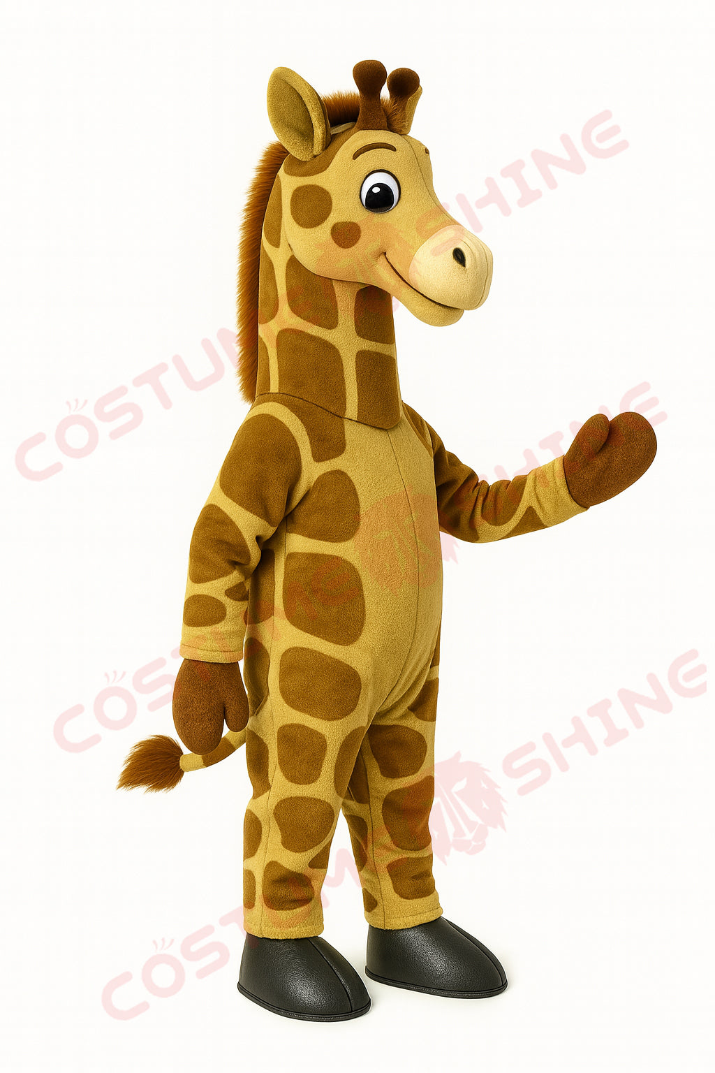 Giraffe Mascot Costume – Yellow and Brown Plush Animal Suit for School or Event Show