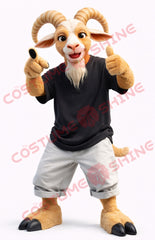 Goat Mascot Costume Adult Casual Style with Horns