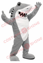 Classic Gray Shark Mascot Costume Adult Full Body