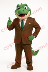 Business Crocodile Mascot Costume Adult in Classic Suit