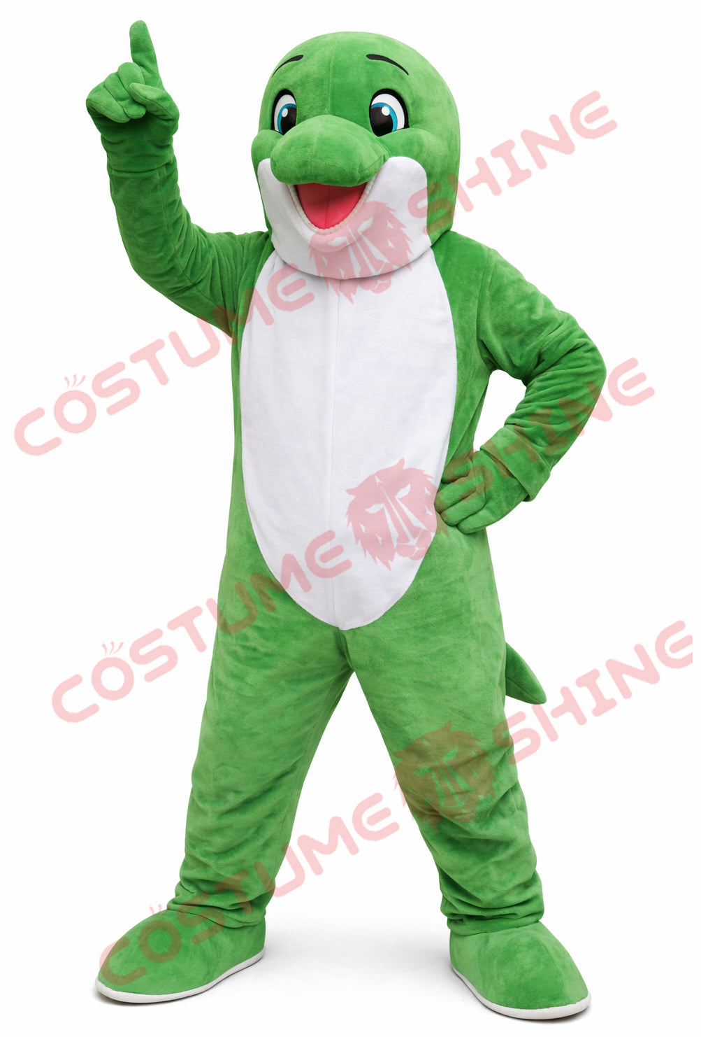 Green Dolphin Mascot Costume for Adults Plush Full Body Suit