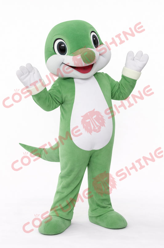 Green Dolphin Mascot Costume for Adults Plush Full Body Suit