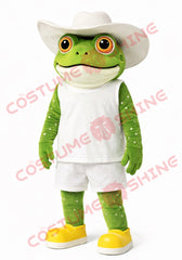 Adult Frog Mascot Costume White Outfit Full Body Suit