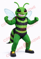 Adult Green Hornet Mascot Costume Plush Bug Suit with Wings
