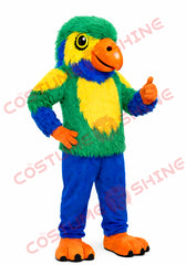 Blue Hawk Falcon i hvid skjorte maskot kostume voksen størrelse til mænd og kvinder med indbygget blæser inde i hovedet 