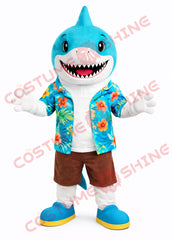 Hawaiian Blue Shark Mascot Costume Adult Full Body
