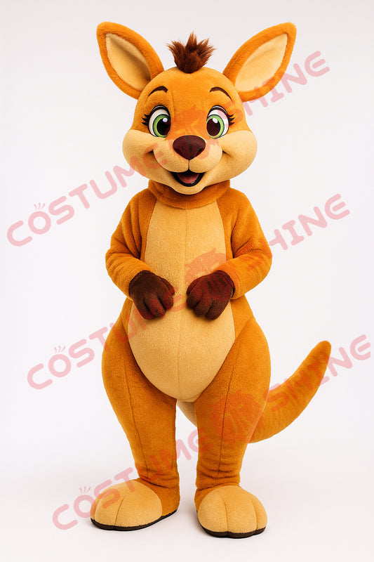 Orange Kangaroo Mascot Costume Plush Suit for School & Events