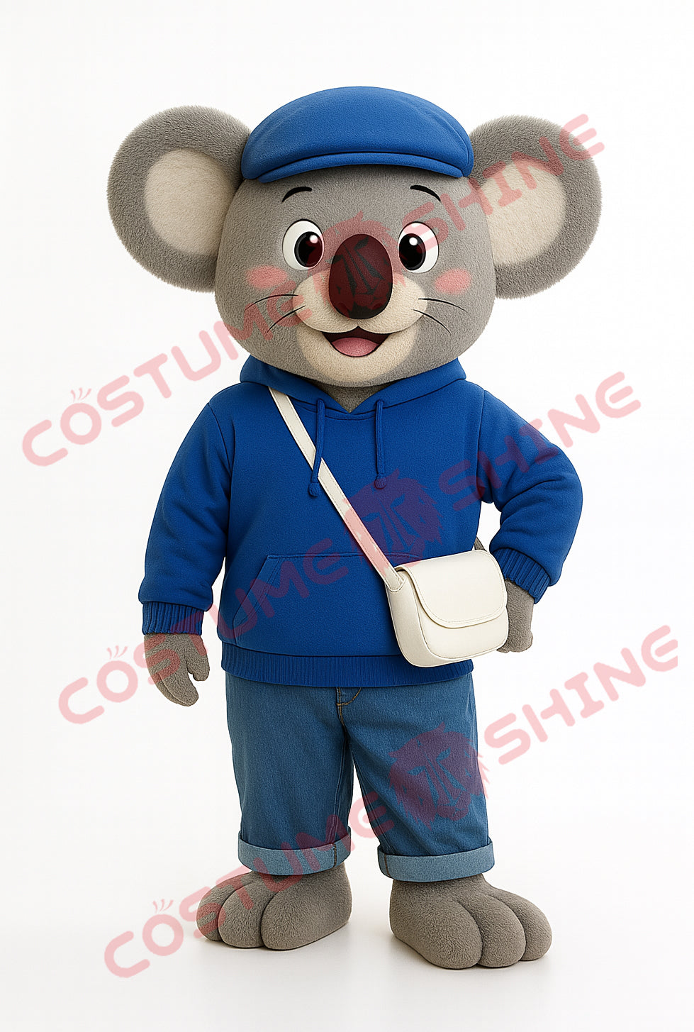 Disfraz de mascota de halcón azul con camisa blanca, tamaño adulto, para hombre y mujer, con ventilador incorporado en la cabeza 