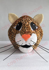 Leopard Mascot Costume for Adults – Spotted Cheetah Cat Plush Suit with Head & Feet