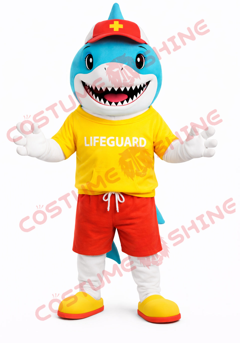 Lifeguard Shark Mascot Costume Adult Full Body