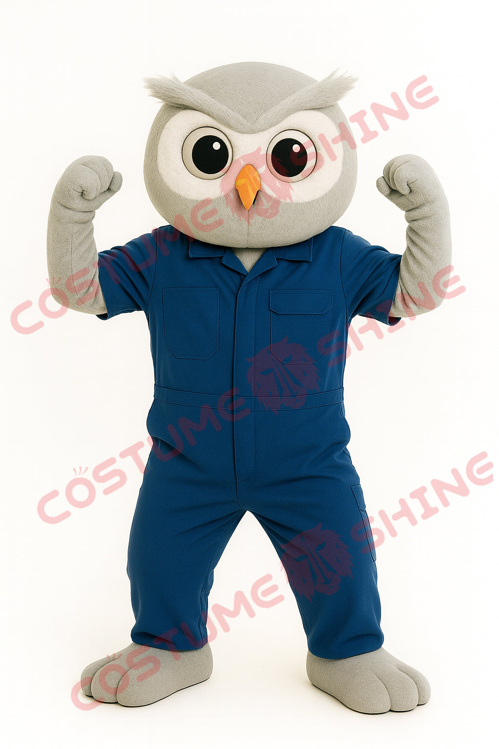 Disfraz de mascota de halcón azul con camisa blanca, tamaño adulto, para hombre y mujer, con ventilador incorporado en la cabeza 